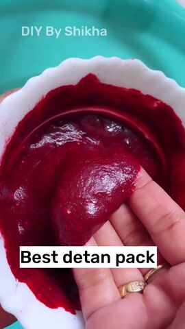 easy 2 step pedicure at home, Beetroot powder and curd mixture