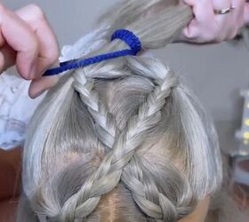 try this hairstyle for your next concert or festival, Tying pigtails together