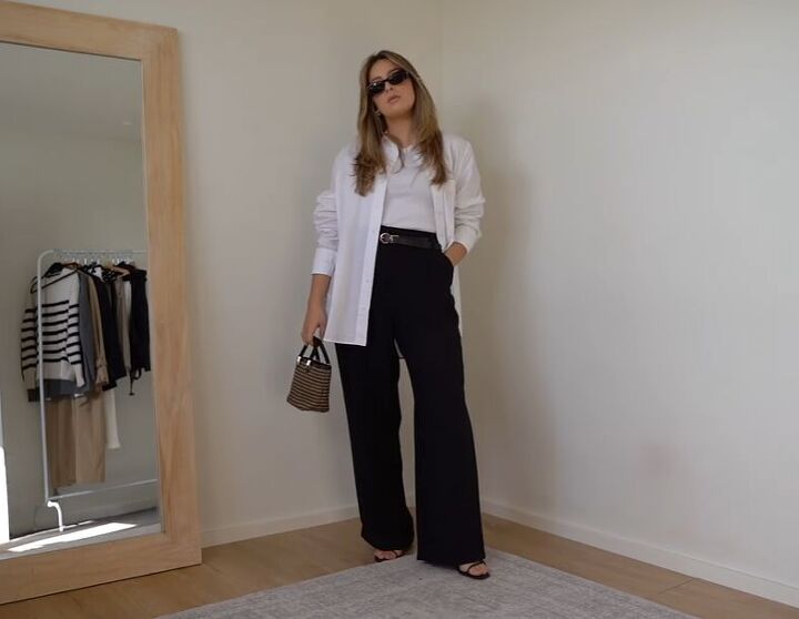 how to style a white shirt, Black and white outfit