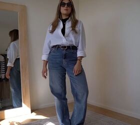 how to style a white shirt, Half done up look