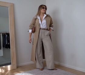 how to style a white shirt, Trench coat outfit