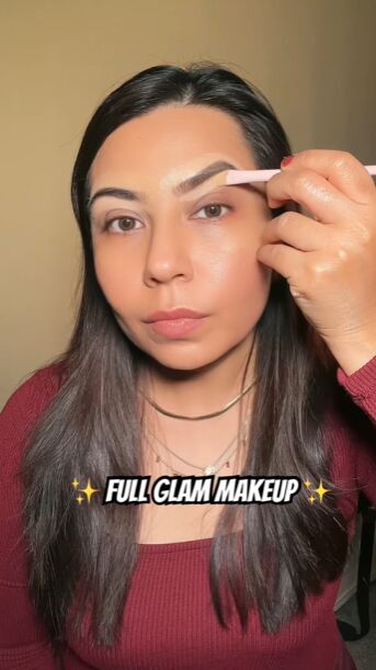 full glam makeup, Carving brows