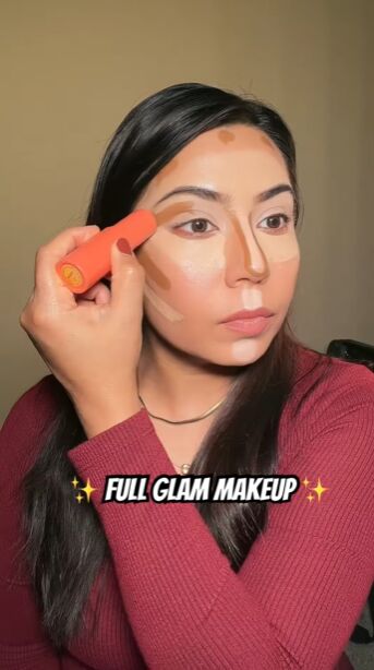 full glam makeup, Applying contour