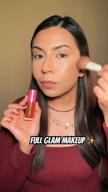 full glam makeup, Adding blush