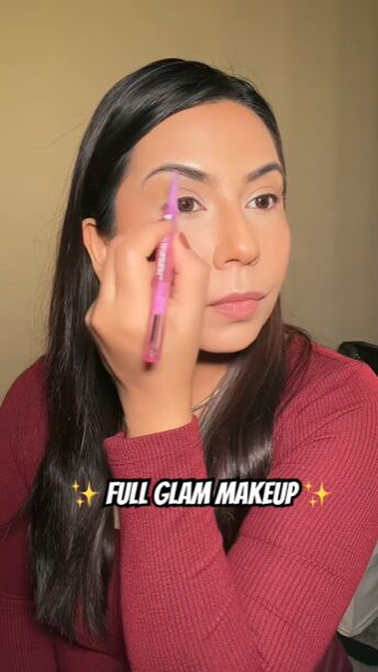 full glam makeup, Filling in brows
