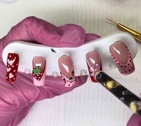 strawberry nail art, Adding charms