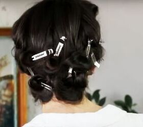 vintage pin curls long hair, Clipped hair