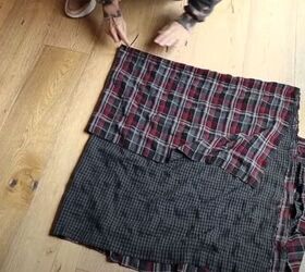 diy plaid skirt, Cutting fabric