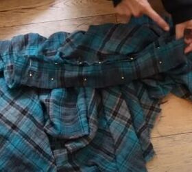 diy plaid skirt, Sewing fabric waistband