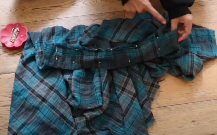 diy plaid skirt, Sewing fabric waistband