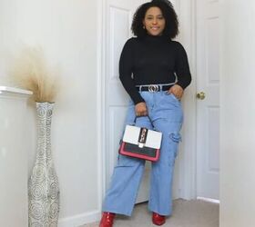 how to style red boots, Patent leather red boots outfit