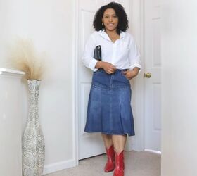 how to style red boots, Red cowboy boots outfit