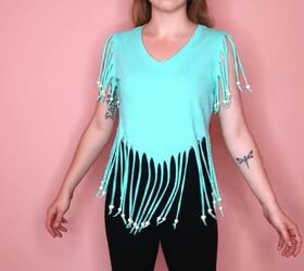 Easy Tutorial for 2 Super Cute Beaded Fringe T-shirts