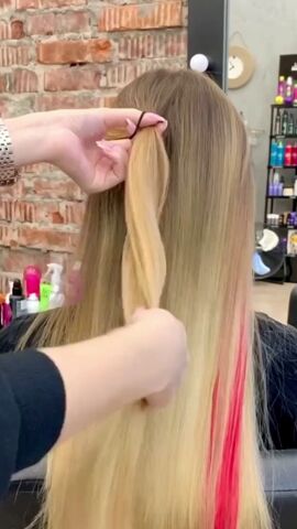 hide your rubber band with this beautiful hack, Creating half up half down style