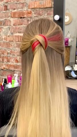 hide your rubber band with this beautiful hack, Half up half down style