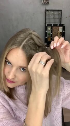this cute hairstyle looks so chic, Creating second ponytail