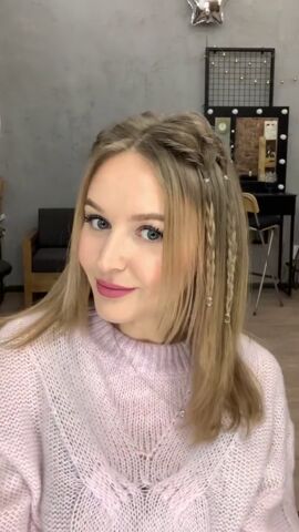 this cute hairstyle looks so chic, Chic braided hairstyle
