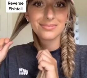 fishtail pigtails, Creating reverse fishtail braid