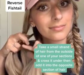 fishtail pigtails, Creating reverse fishtail braid