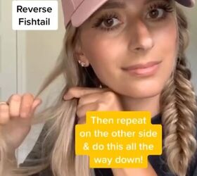 fishtail pigtails, Creating reverse fishtail braid