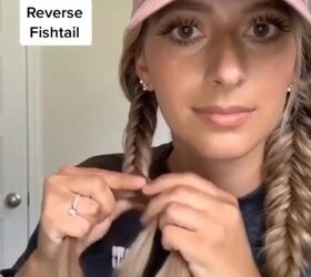 fishtail pigtails, Creating reverse fishtail braid