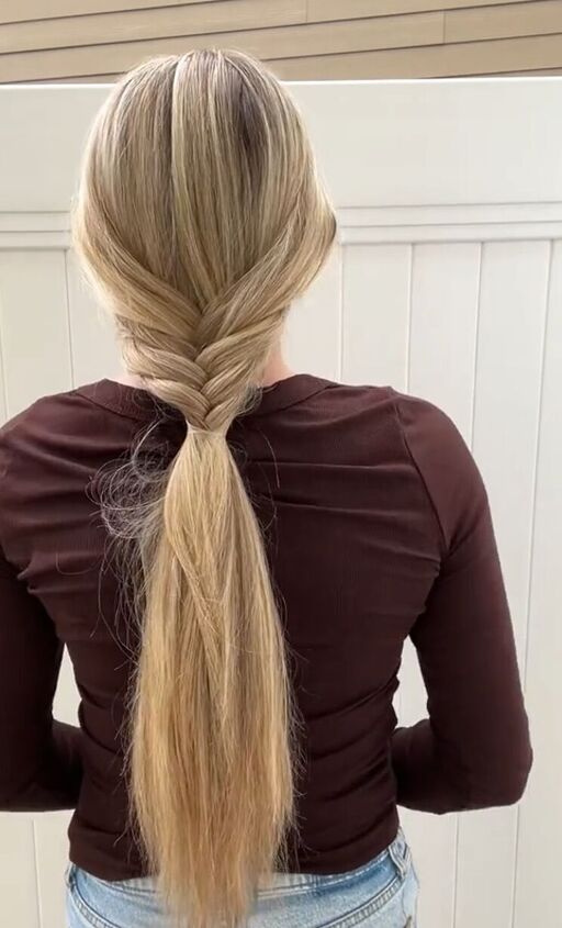 perfect fall hairstyle for hats, Finished braid