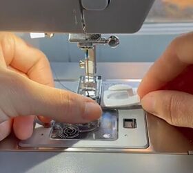 She stuck a Command hook on her sewing machine to solve this annoying problem