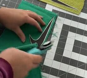turning a shoe duster into a tote bag, Cutting shapes from fabric