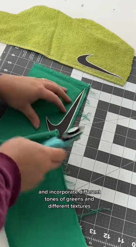 turning a shoe duster into a tote bag, Cutting shapes from fabric