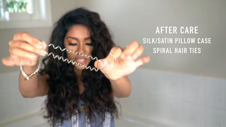curly hair wash routine, Springy hair tie