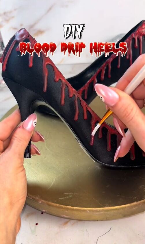 these bloody heels are so easy to diy and perfect for halloween, Painting red