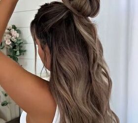 add a scrunchie to make your bun look bigger, Wrapping hair