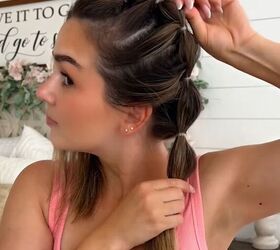 double bubble braid tutorial, Pulling on hair