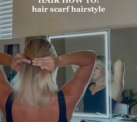 how to style your hair with a hair scarf, Tying half ponytail