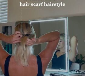 how to style your hair with a hair scarf, Twisting hair through hole