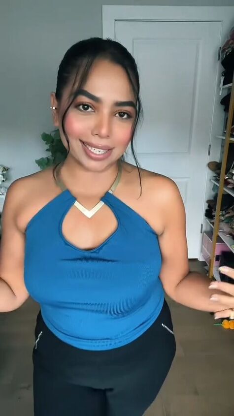 trying this viral necklace and tank top hack, DIY halter neck top with necklace