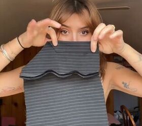 creating a matching top for my black skirt, Folding fabric