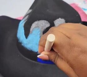 diy beyonce s blue flame hat with me, Painting flames