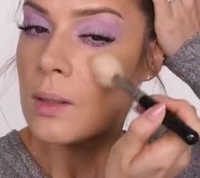 lilac eye makeup, Applying bronzer