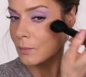 lilac eye makeup, Applying blusher