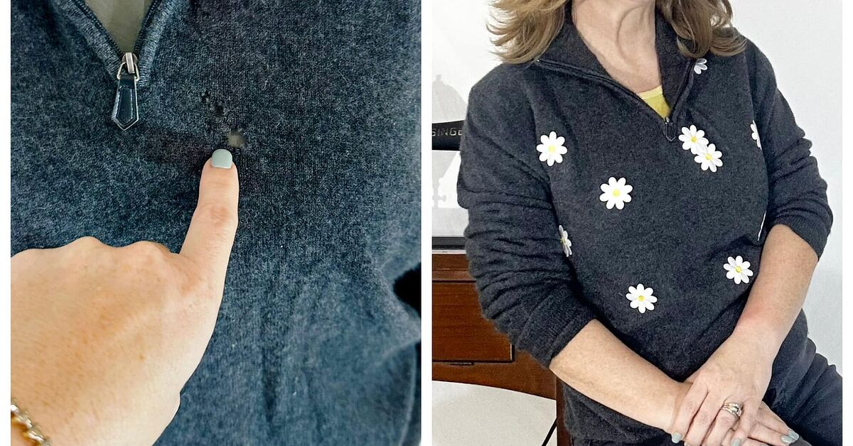 How To Restyle Sweater Use Iron-On Patches to Fix & Decorate a Sweater | Upstyle