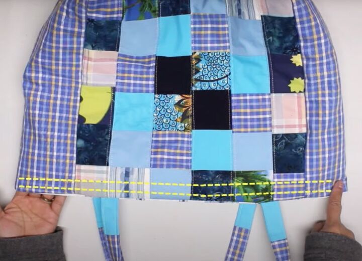 patchwork tote bag, Attaching lining