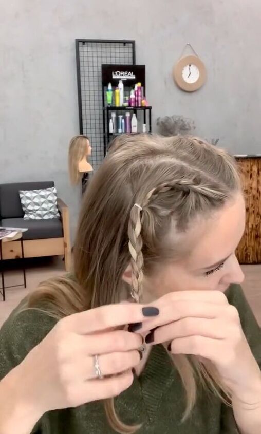 easy to replicate hairstyle for work, Braiding ponytail