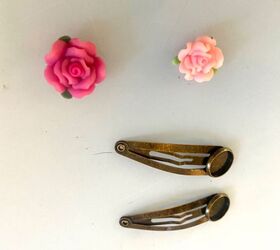 how to easily create some unique pretty hair clips, Blank hair clips