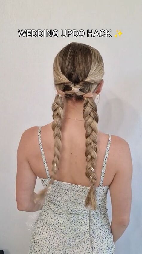 wedding updo hack for this sparkling look, Braids