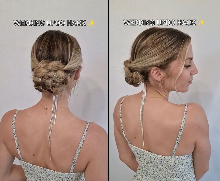 wedding updo hack for this sparkling look, Pretty wedding updo