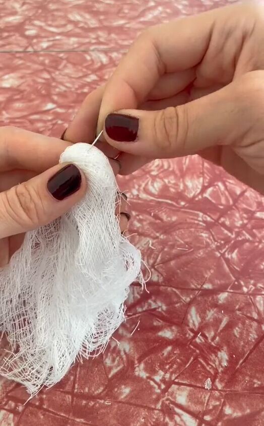 turn cheesecloth into these holiday earrings, Adding earring hook