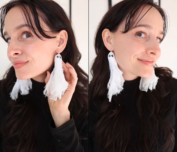 turn cheesecloth into these holiday earrings, DIY ghost earrings