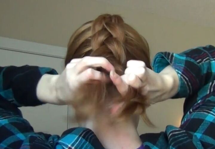 dutch braid updo, Making Dutch braid