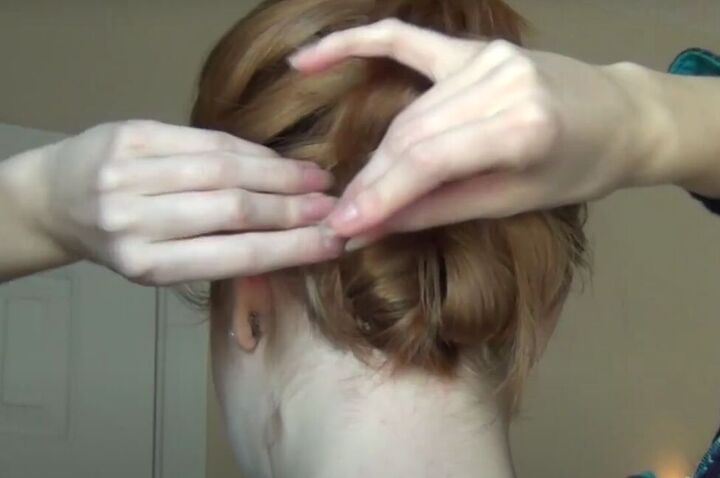 dutch braid updo, Adding bobby pins